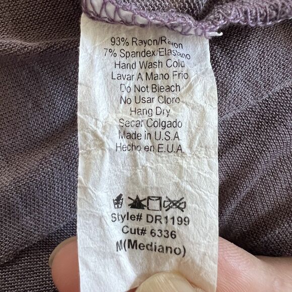 Mod Ref Dress Womens Medium Purple Gray Maxi Sleeveless Halter Drape Beach Boho - Picture 11 of 11